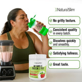 NaturalSlim etiqueta de ingredientes y tabla nutricional transparente