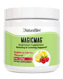 NaturalSlim MagicMag frente del empaque mostrando sabor Raspberry Lemon y beneficios rápidos