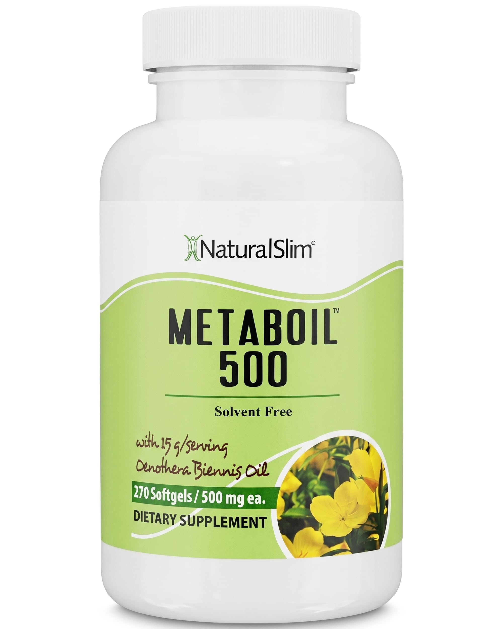 NaturalSlim Metaboil 500 frente del envase mostrando la marca y cantidad fácil identificación