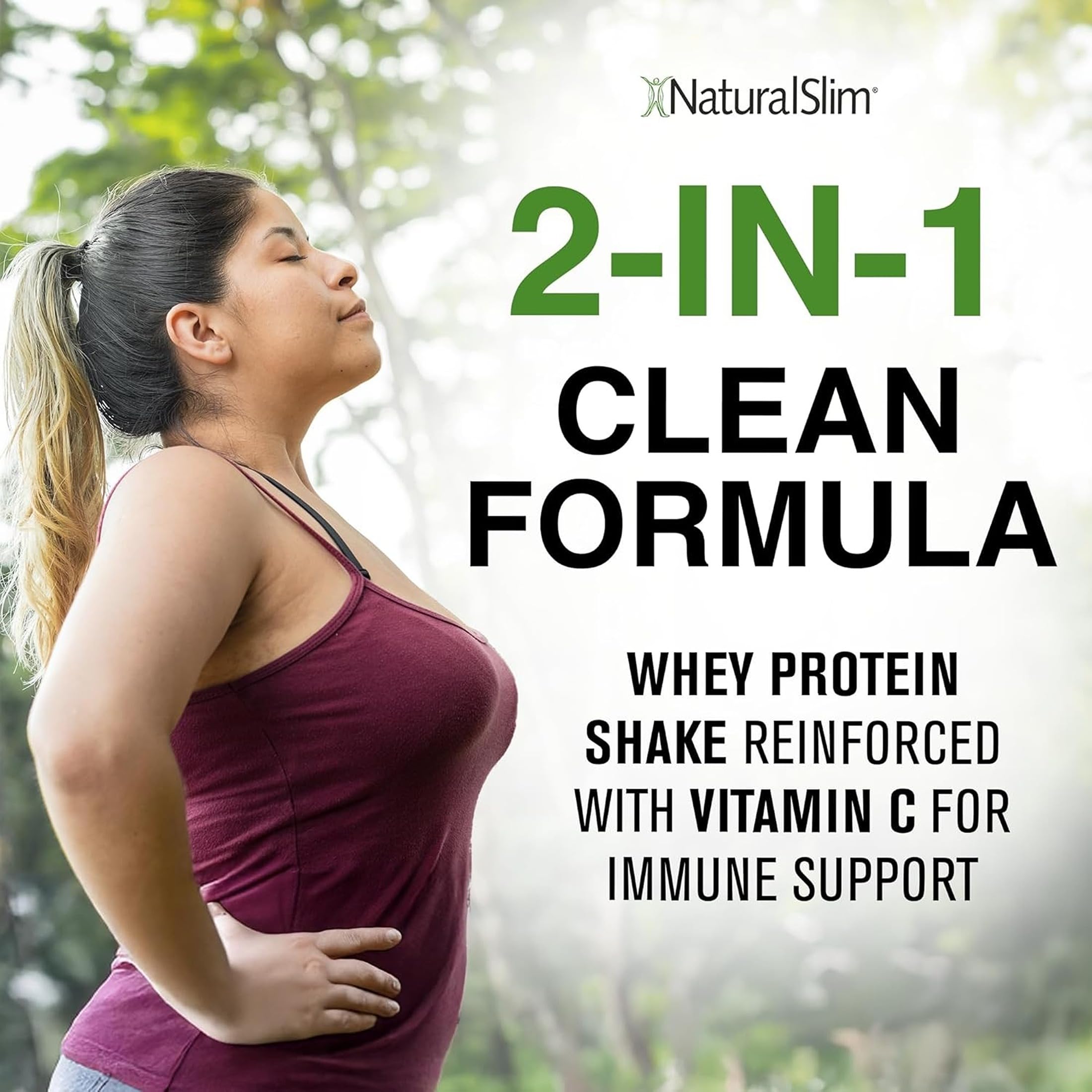 NaturalSlim etiqueta nutricional con información de vitaminas y enzimas digestivas