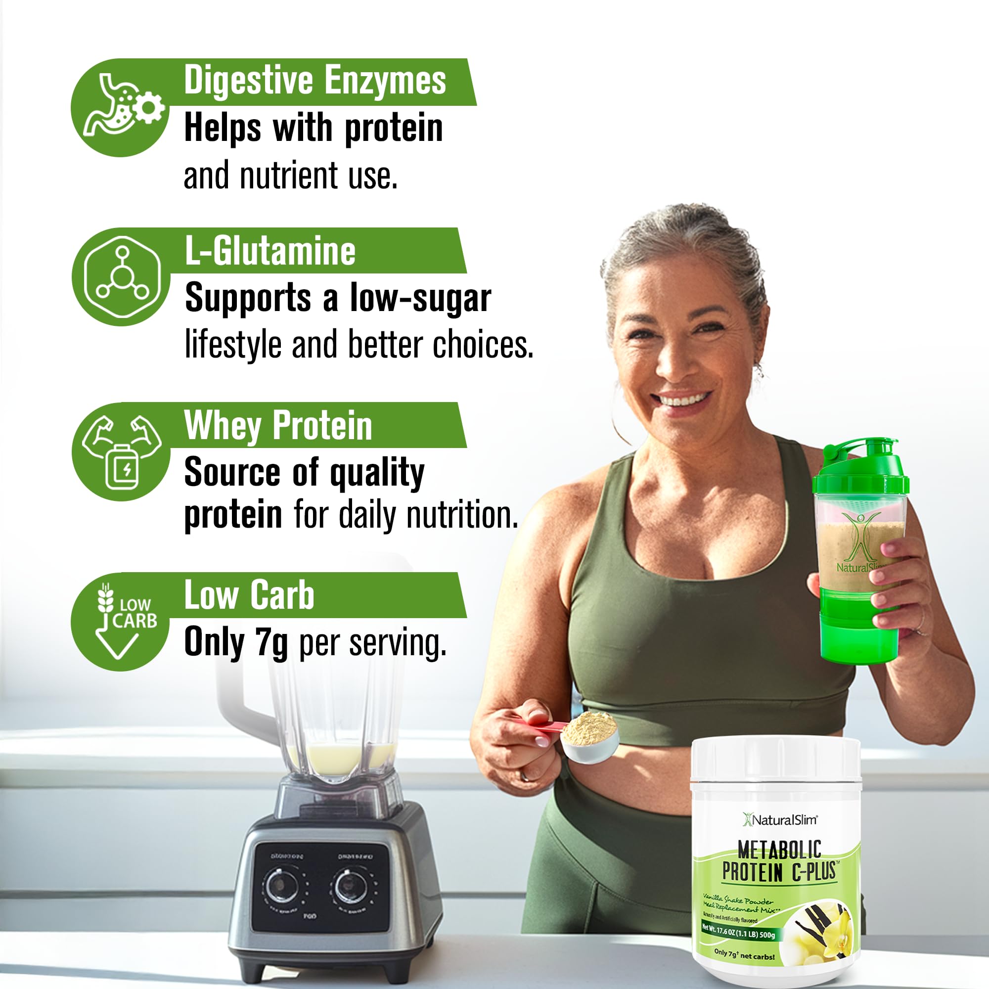 NaturalSlim etiqueta con ingredientes activos resaltados, beneficio transparencia y nutrientes