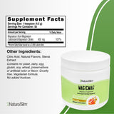 NaturalSlim mezcla en vaso demostrando disolución rápida y bebida lista para beber