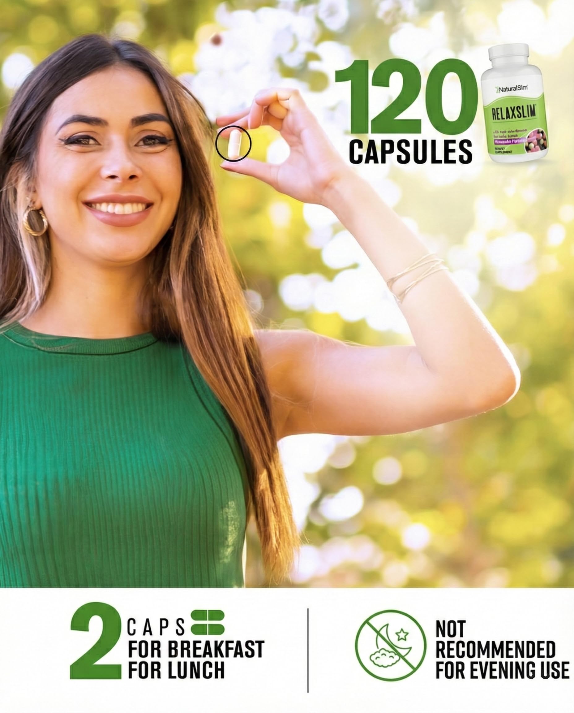 NaturalSlim cápsulas junto a desayuno para ilustrar momento de toma