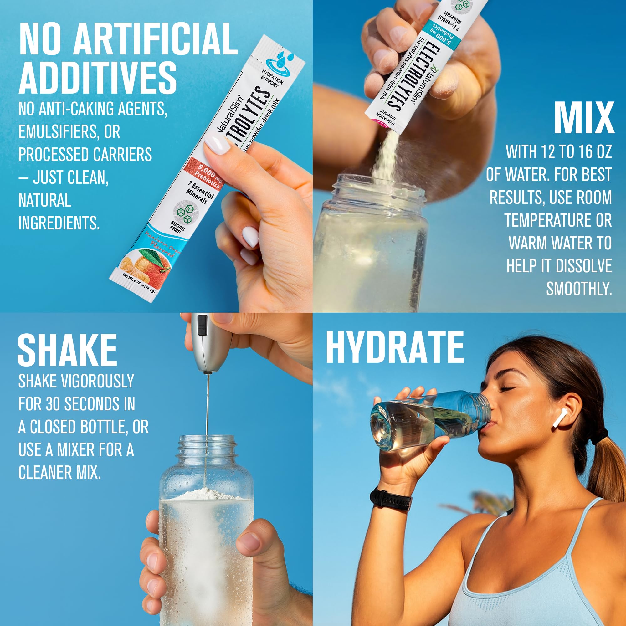 NaturalSlim polvo en primer plano destacando textura fina y disolución rápida