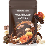 Nature Echo frente del empaque mostrando marca y 11 hongos, claridad del producto