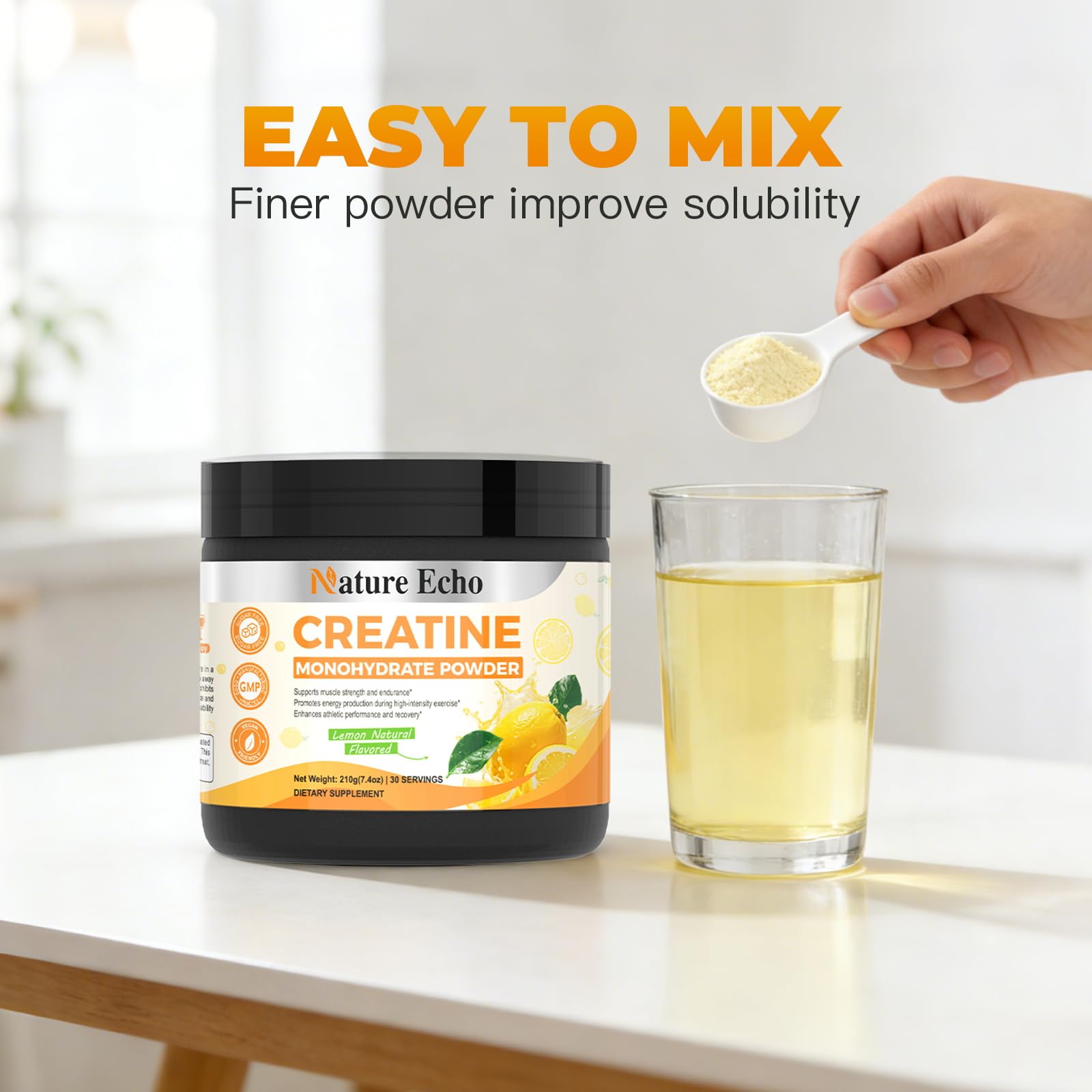 Nature Echo mezcla en vaso sin grumos para una bebida suave y lista