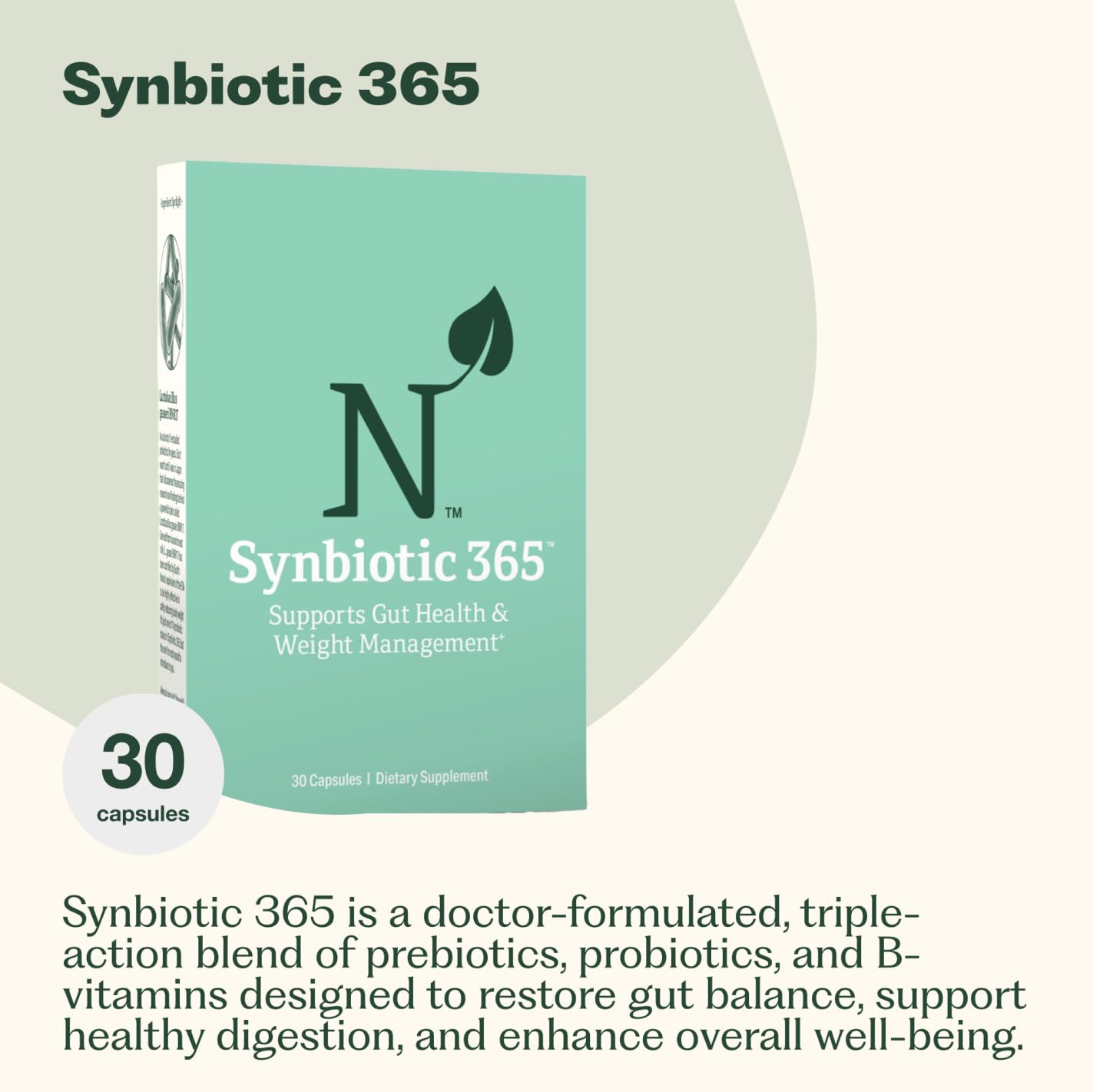 Nature M.D. detalle de etiqueta con ingredientes y cepas probióticas listadas