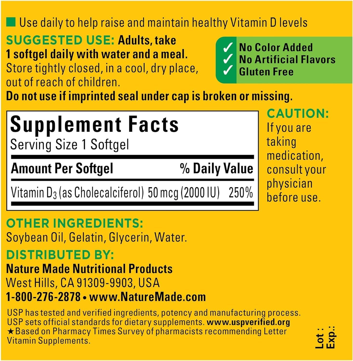Nature Made primer plano de softgel líquido, textura suave fácil de tragar