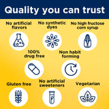 Nature Made etiqueta con ingredientes y ausencia de aditivos artificiales