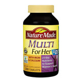 Nature Made frasco frontal mostrando etiqueta y beneficio nutricional para mujeres