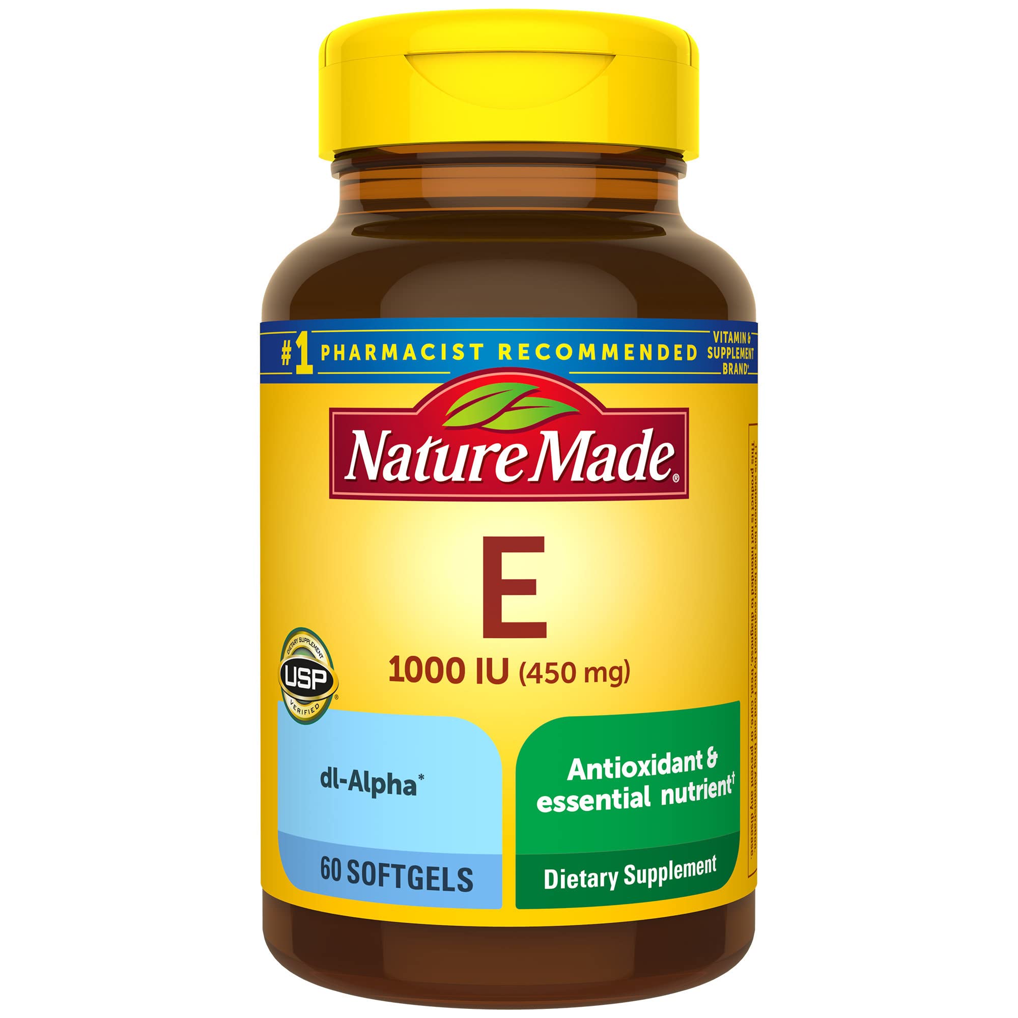 Nature Made frasco frontal mostrando etiqueta clara y beneficio antioxidante
