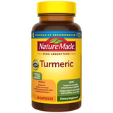Nature Made envase frontal de Turmeric Curcumin, claridad de información