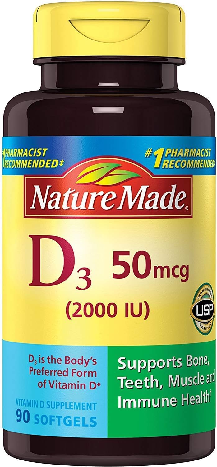 Nature Made envase frontal del pack de 2 frascos, conveniente para uso prolongado