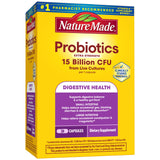 Nature Made envase frontal mostrando 30 cápsulas y beneficio de equilibrio digestivo