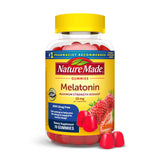 Nature Made frasco de gomitas Melatonina 10 mg vista frontal y etiqueta clara