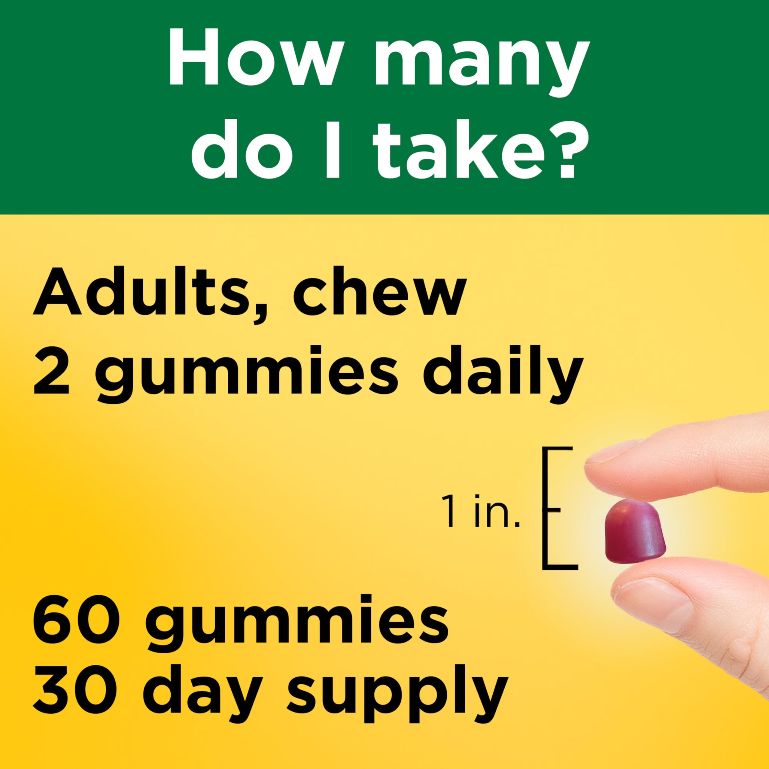 Comparación de tamaño Nature Made gomita zinc junto a una moneda para escala