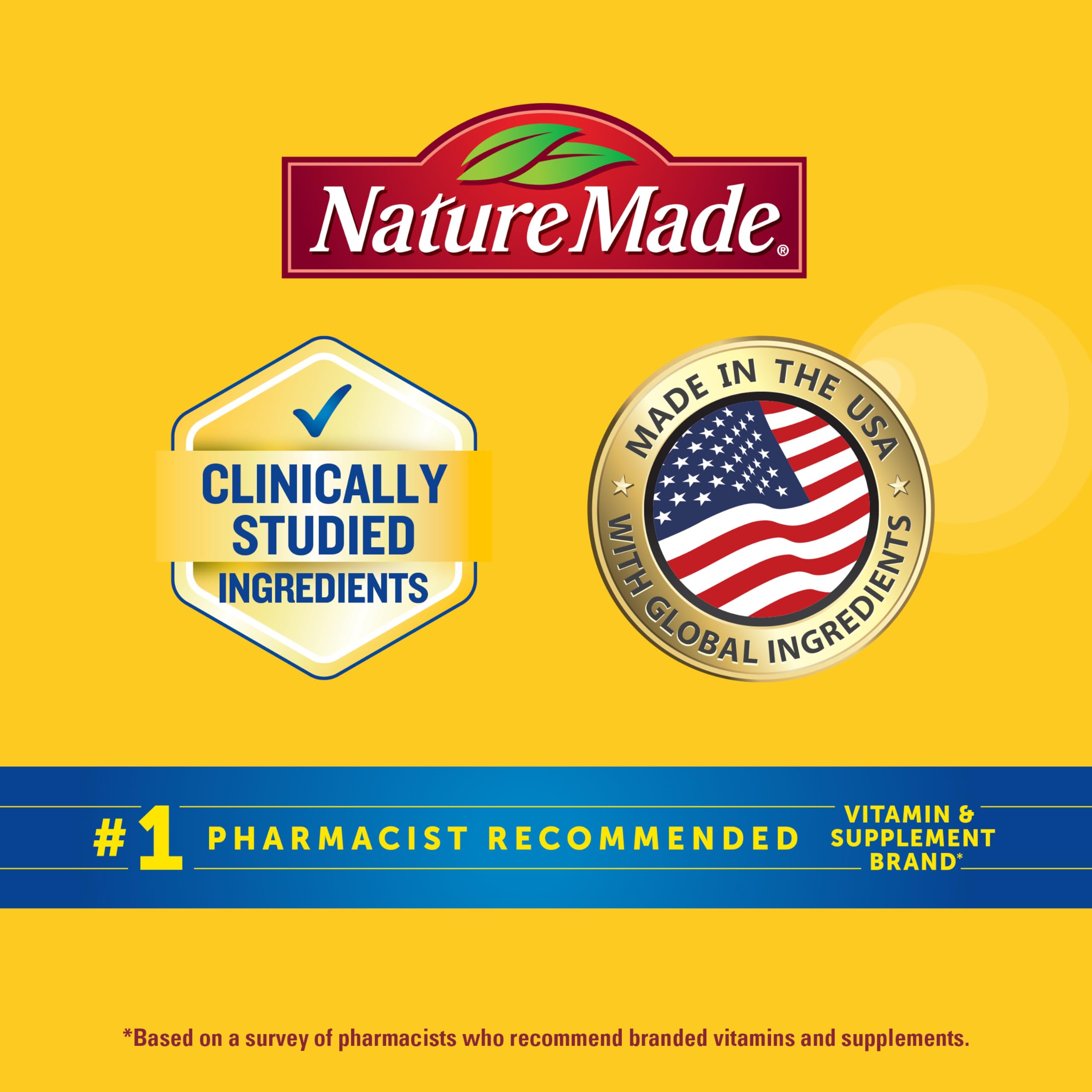 Nature Made gráfico de ingredientes y cepas que indica acción dual intestinal