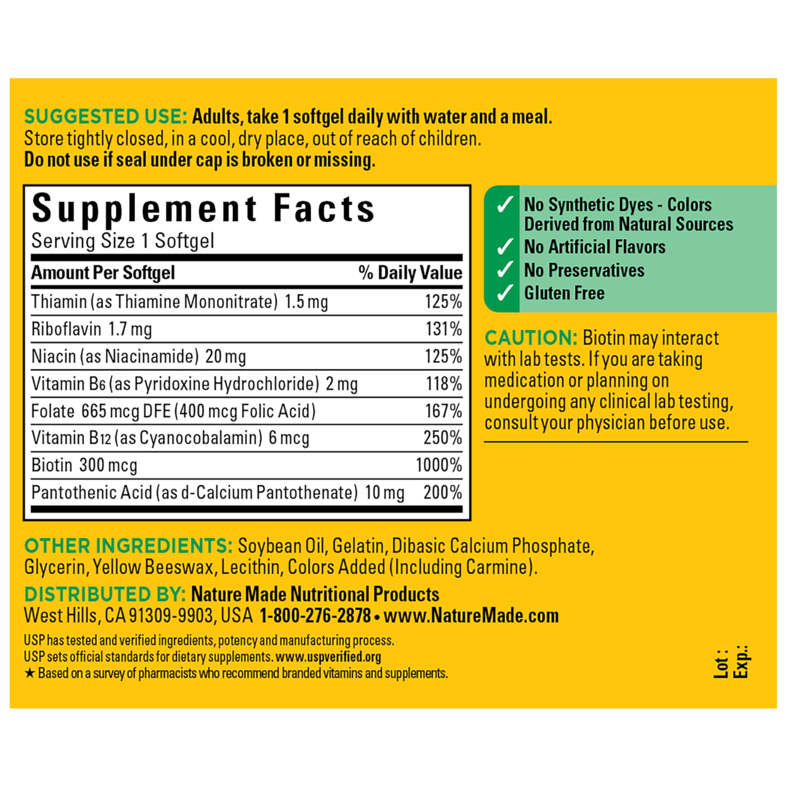 Nature Made icono sin gluten destacando beneficio para dietas sensibles