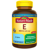Nature Made frasco frontal con 300 softgels, vista clara del envase y etiqueta