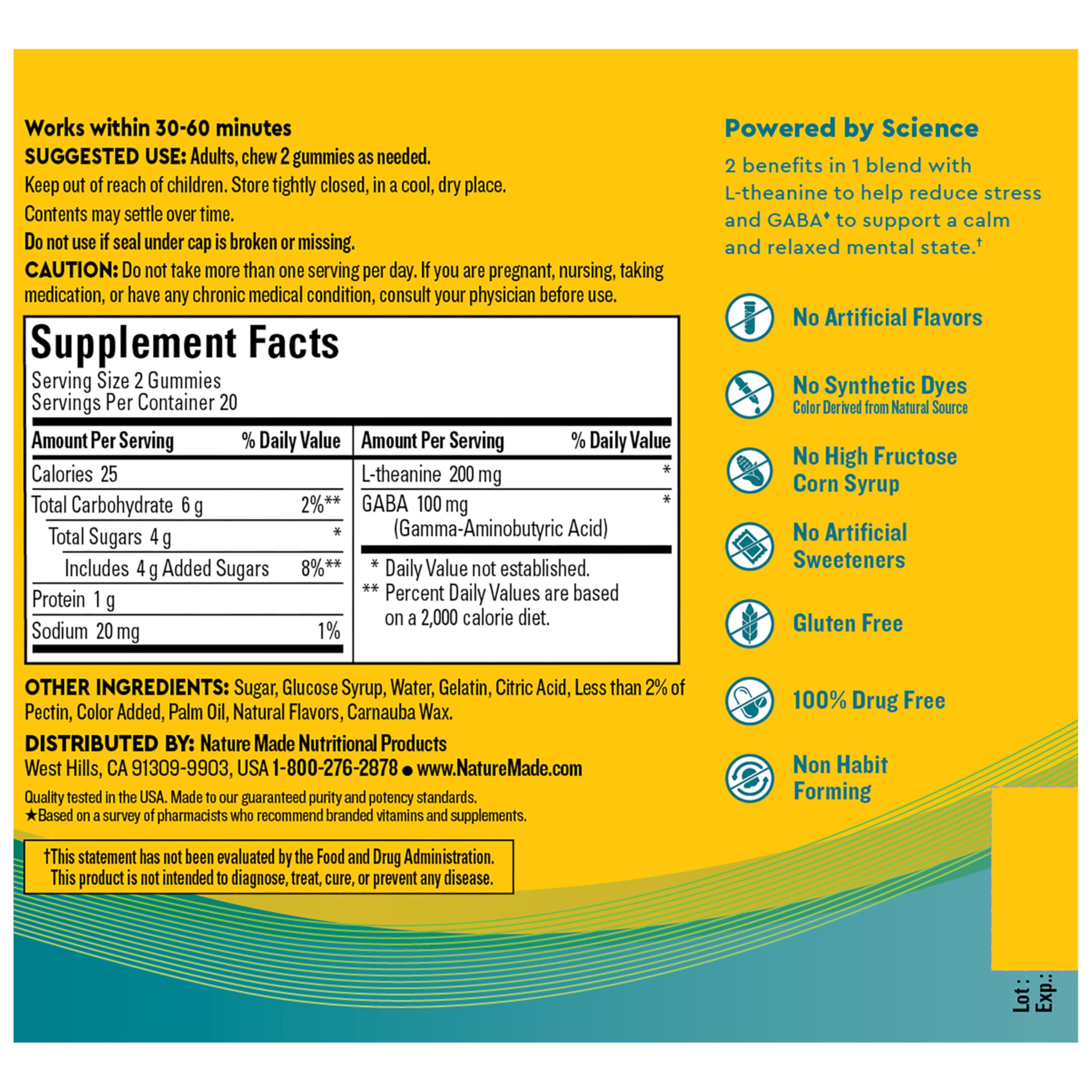 Nature Made Wellblends etiqueta nutricional legible con detalles de ingredientes
