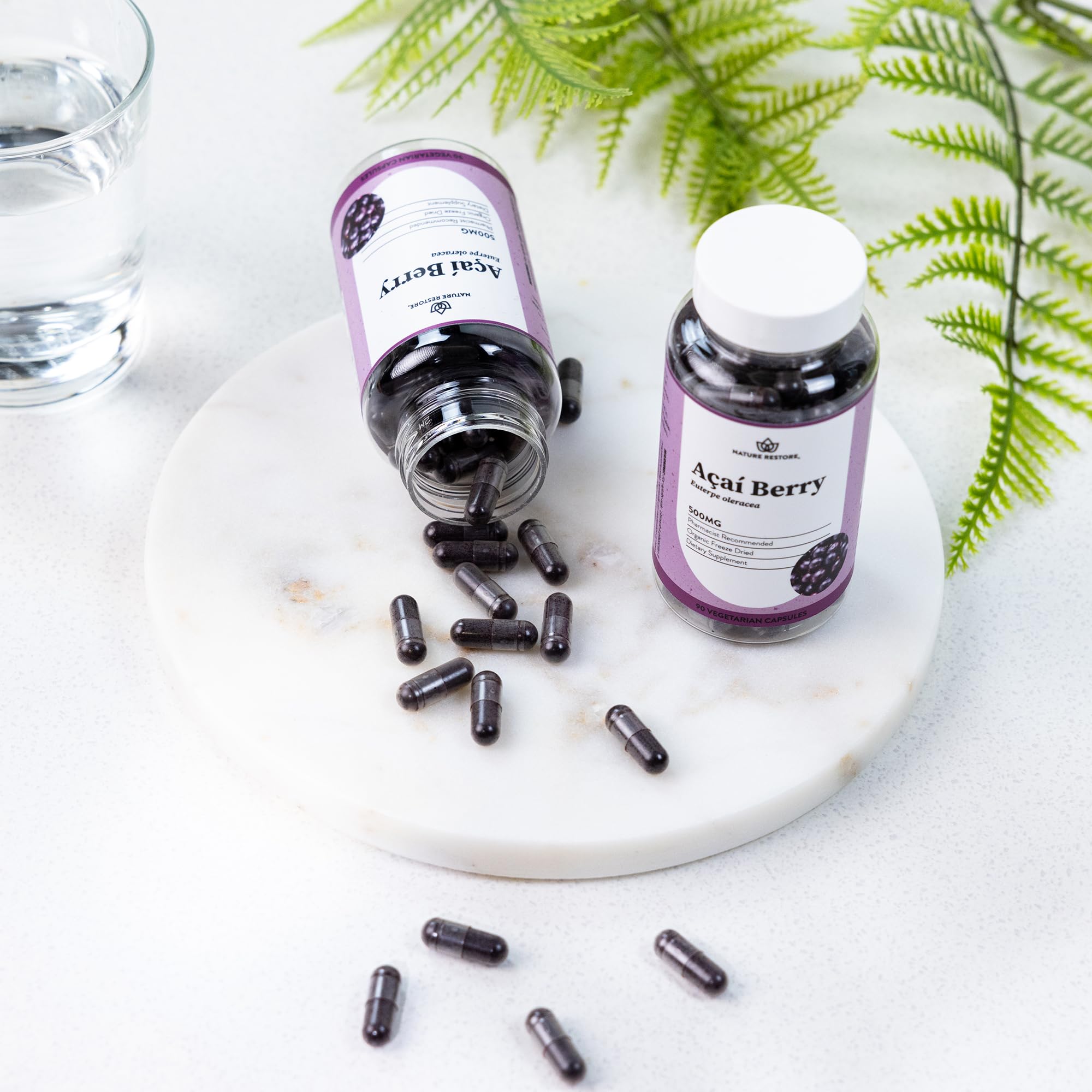 Nature Restore etiqueta del producto con certificación orgánica y origen