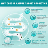 NATURE TARGET primer plano de cápsula vegana que resalta recubrimiento entérico