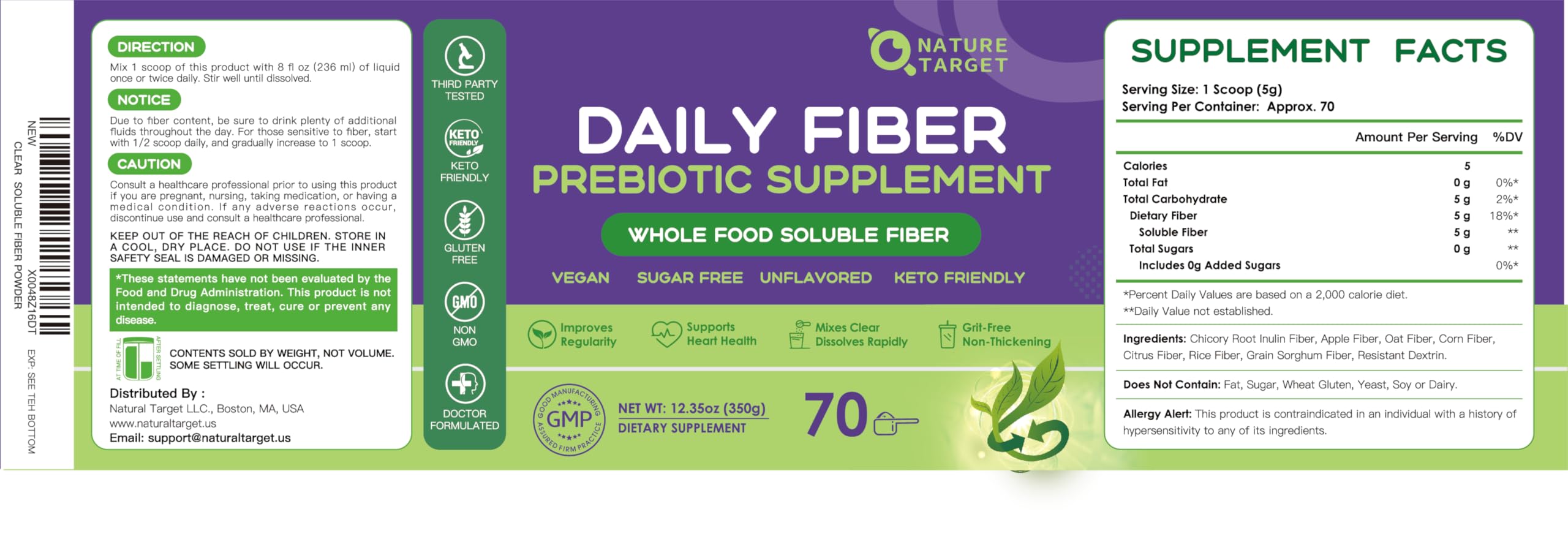 NATURE TARGET cierre de envase hermético para mantener frescura