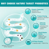 NATURE TARGET detalle de cápsula entérica que protege probióticos para mejor absorción
