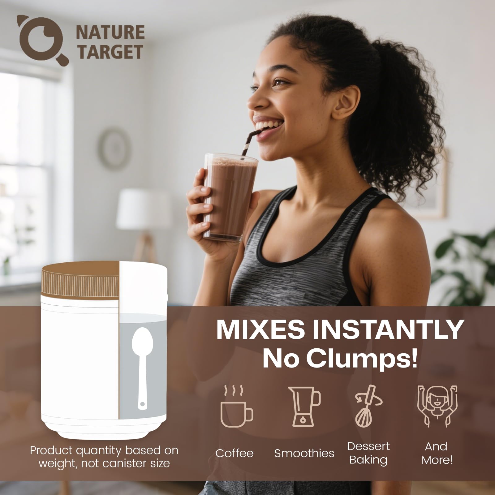 NATURE TARGET escena lifestyle en cocina promoviendo uso diario