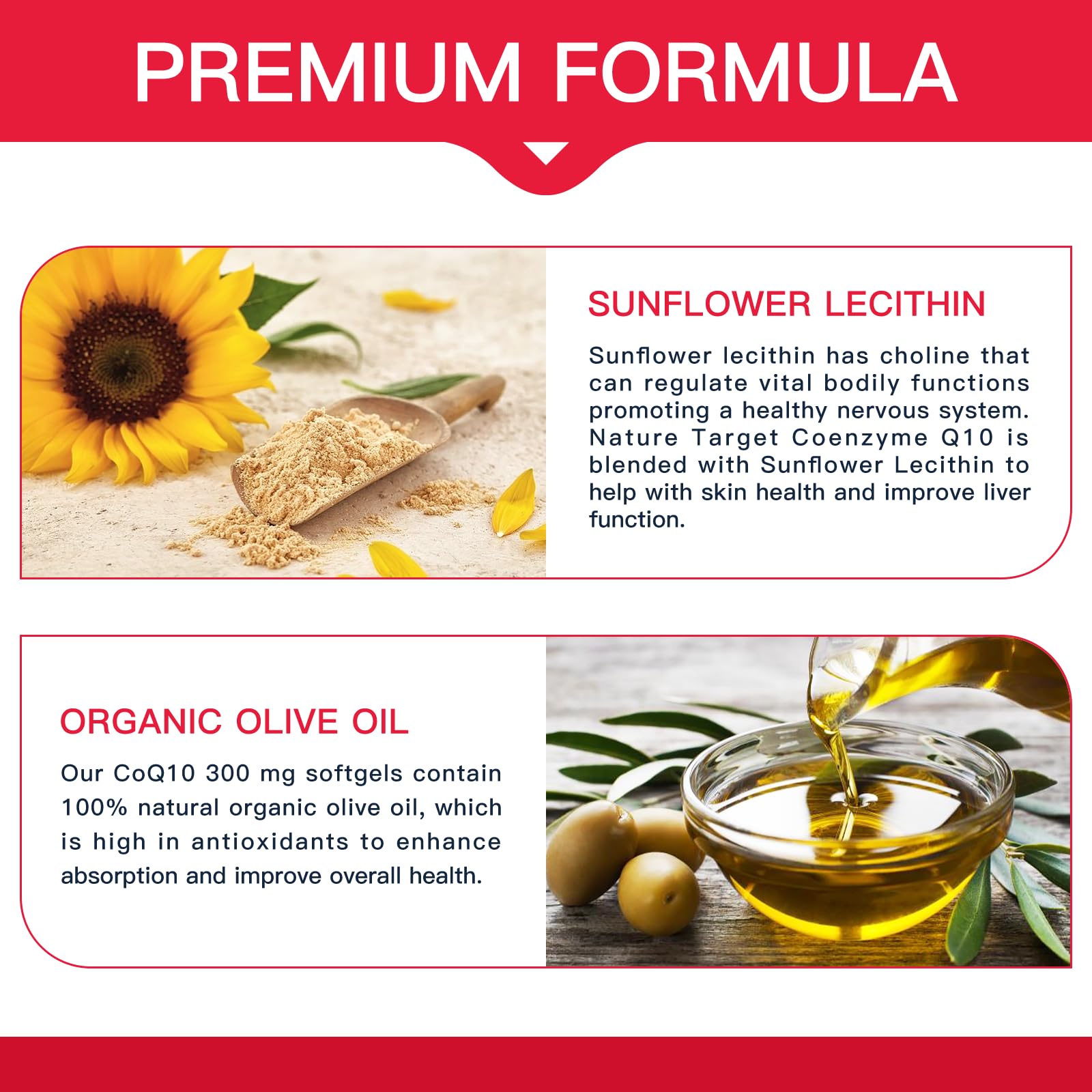 NATURE TARGET etiqueta con ingredientes y controles de calidad visibles