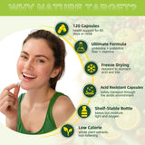 NATURE TARGET etiqueta nutricional y lista de cepas probióticas y vitaminas