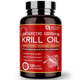 NATURE TARGET frasco frontal que muestra aceite de krill y cantidad