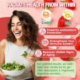NATURE TARGET gominolas junto a fresas reales que resaltan sabor natural agradable