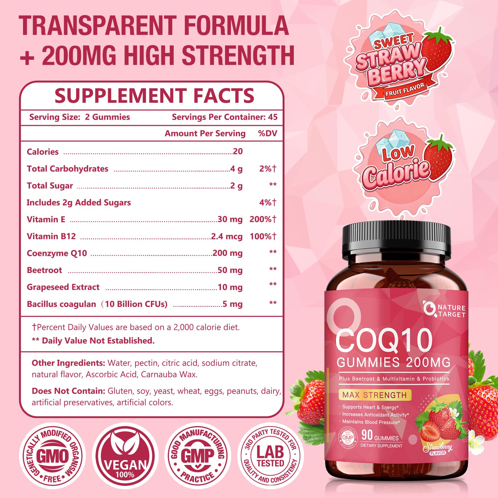 NATURE TARGET primer plano de gomita masticable resaltando textura y sabor