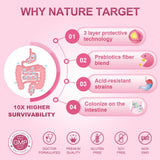 NATURE TARGET tabletas vistas de cerca, facilidad para tragar