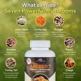 Naturealm Sacred 7 etiqueta con lista de ingredientes y pureza verificada