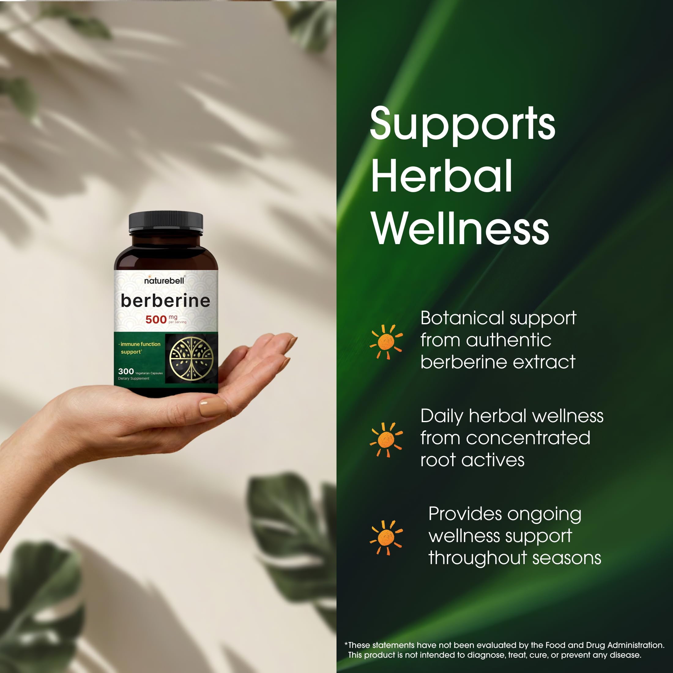 NatureBell cápsulas en mano para visualizar el tamaño práctico