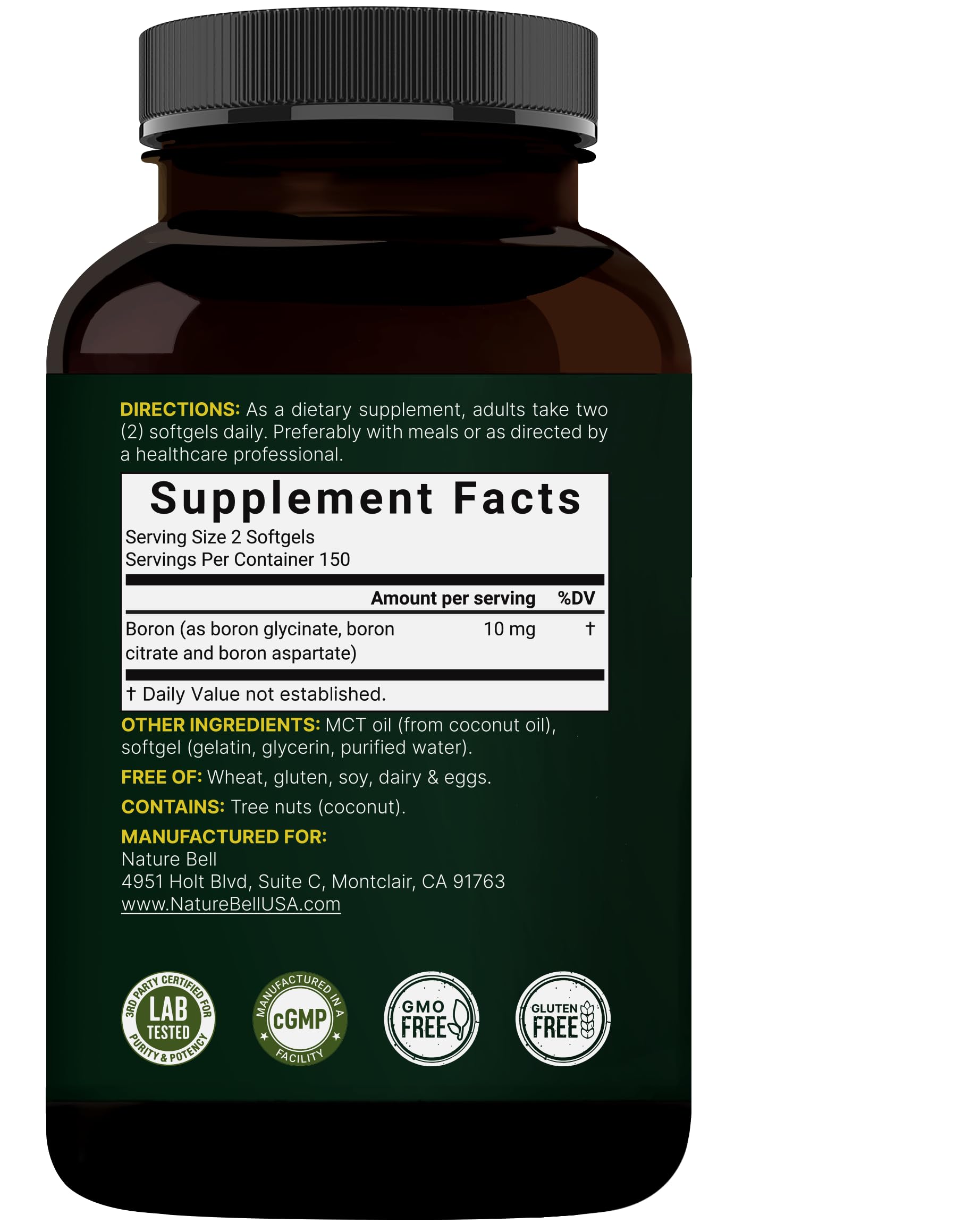 NatureBell botella abierta con softgels para visualizar cantidad
