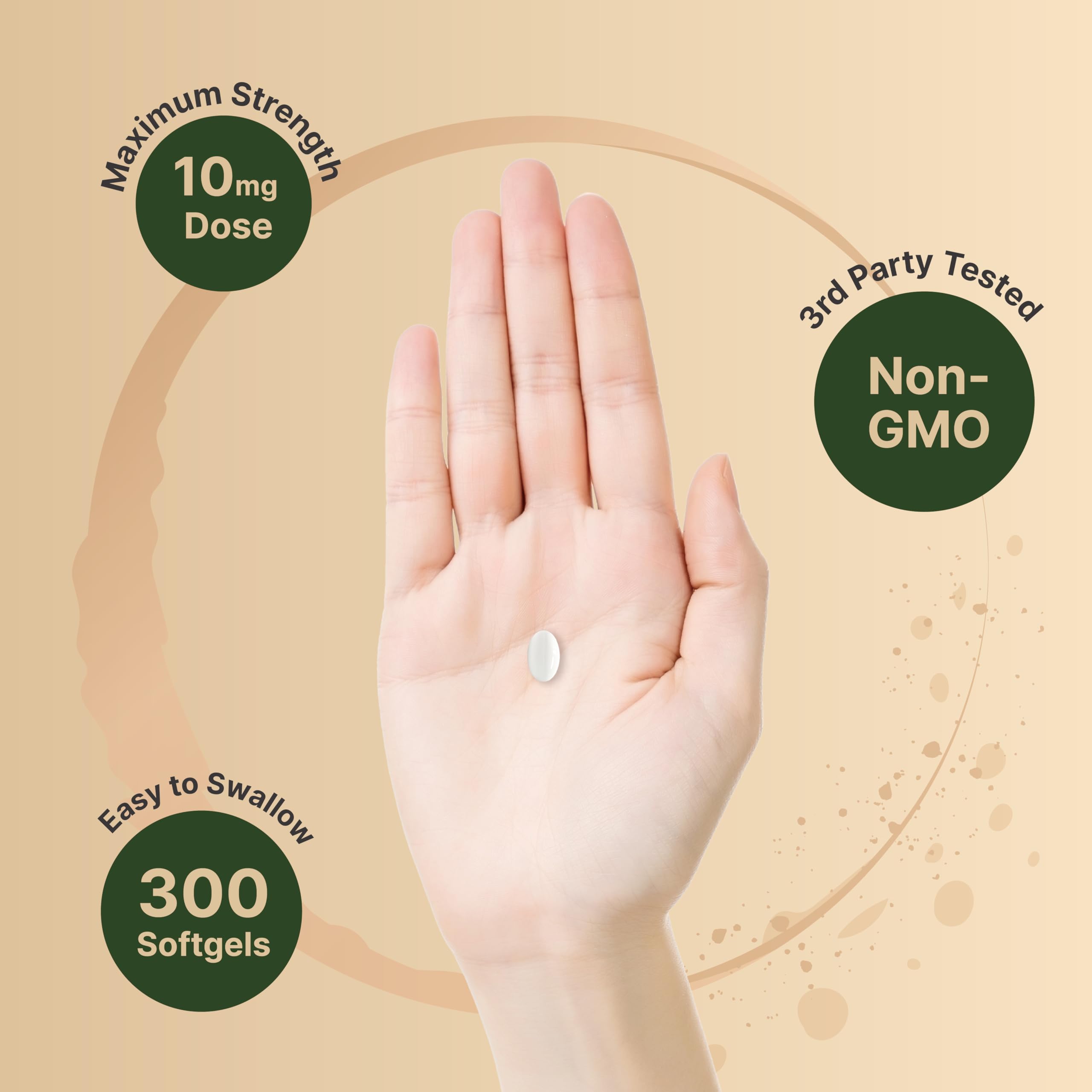 NatureBell softgel junto a una regla para comparar tamaño práctico