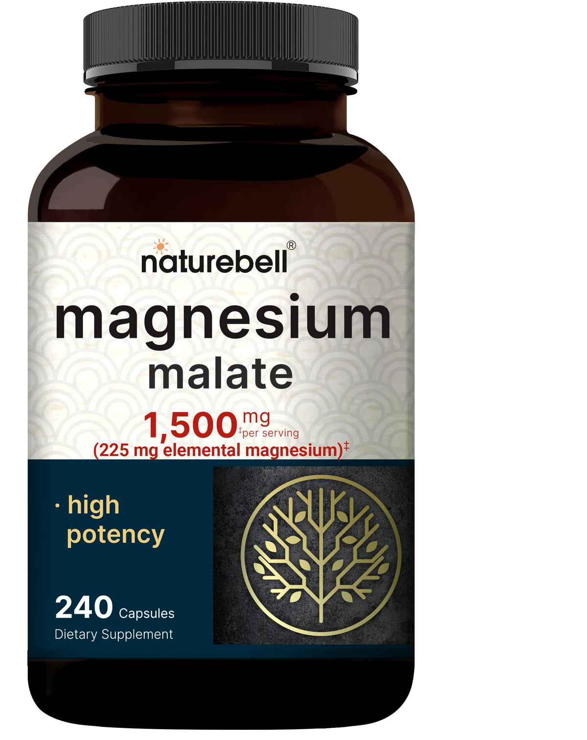 NatureBell botella frontal mostrando etiqueta clara y beneficio de alta absorción