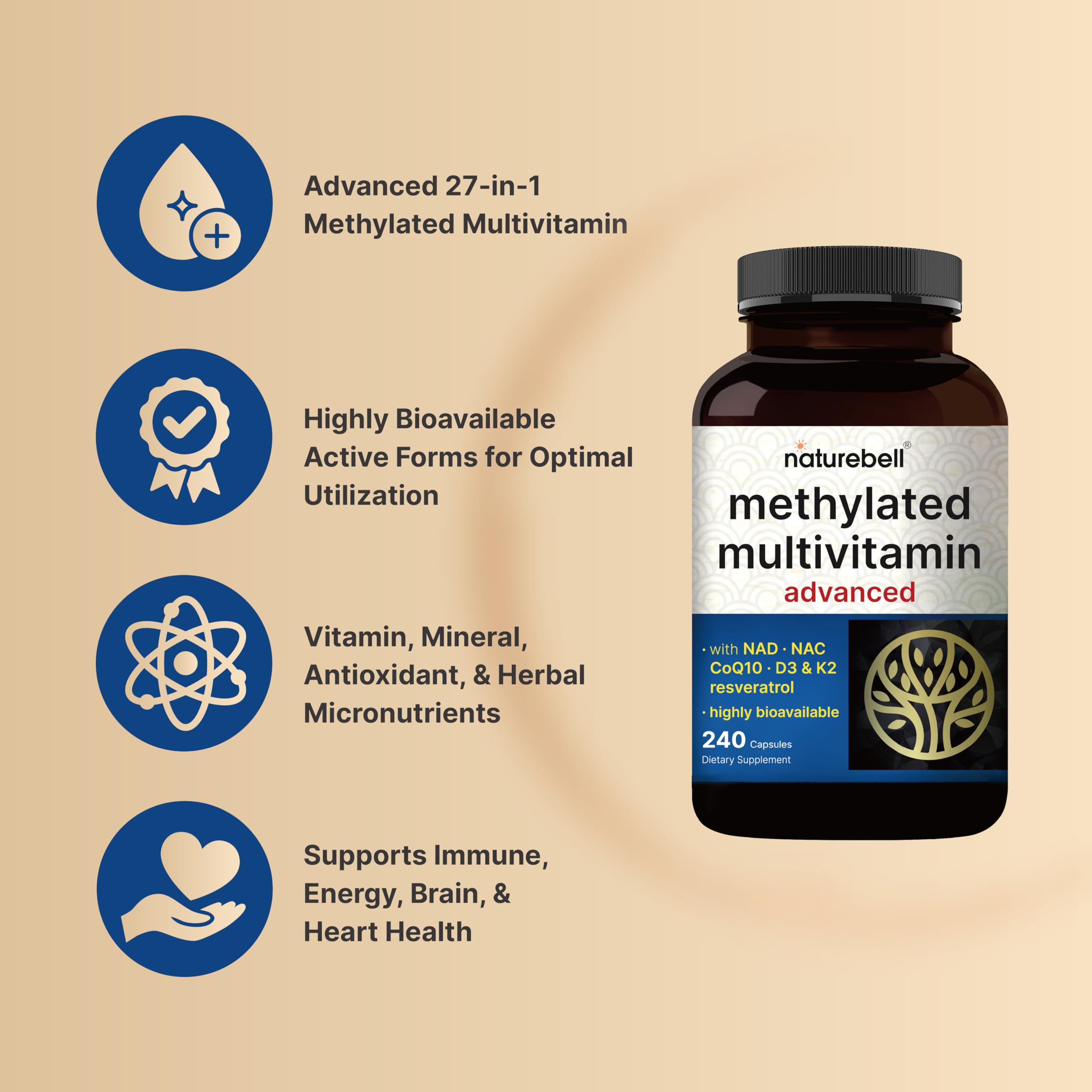 NatureBell etiqueta con lista de ingredientes y pureza