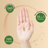 NatureBell cápsula en mano para comparación de tamaño y facilidad de uso
