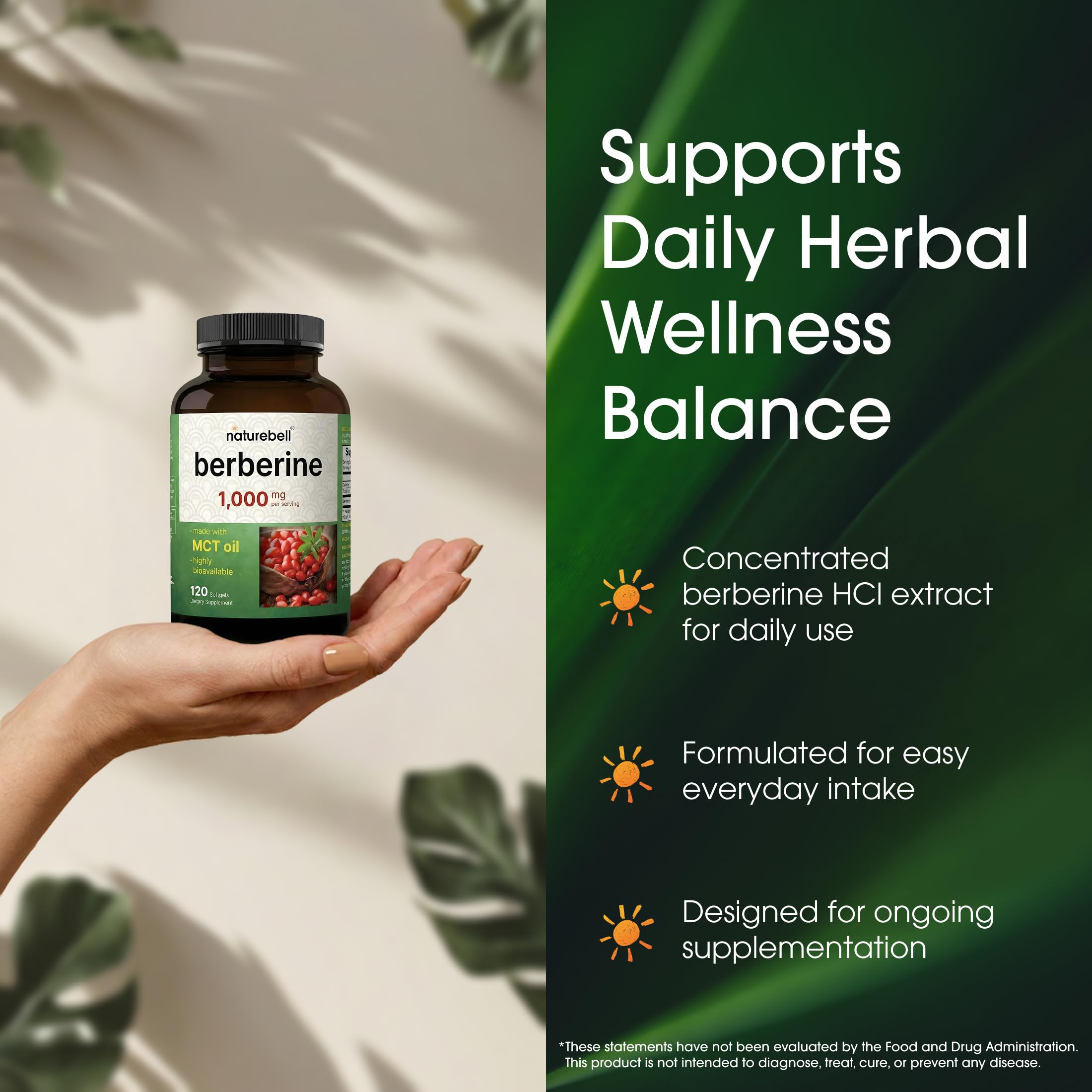 NatureBell cápsula en mano para comparación de tamaño práctico
