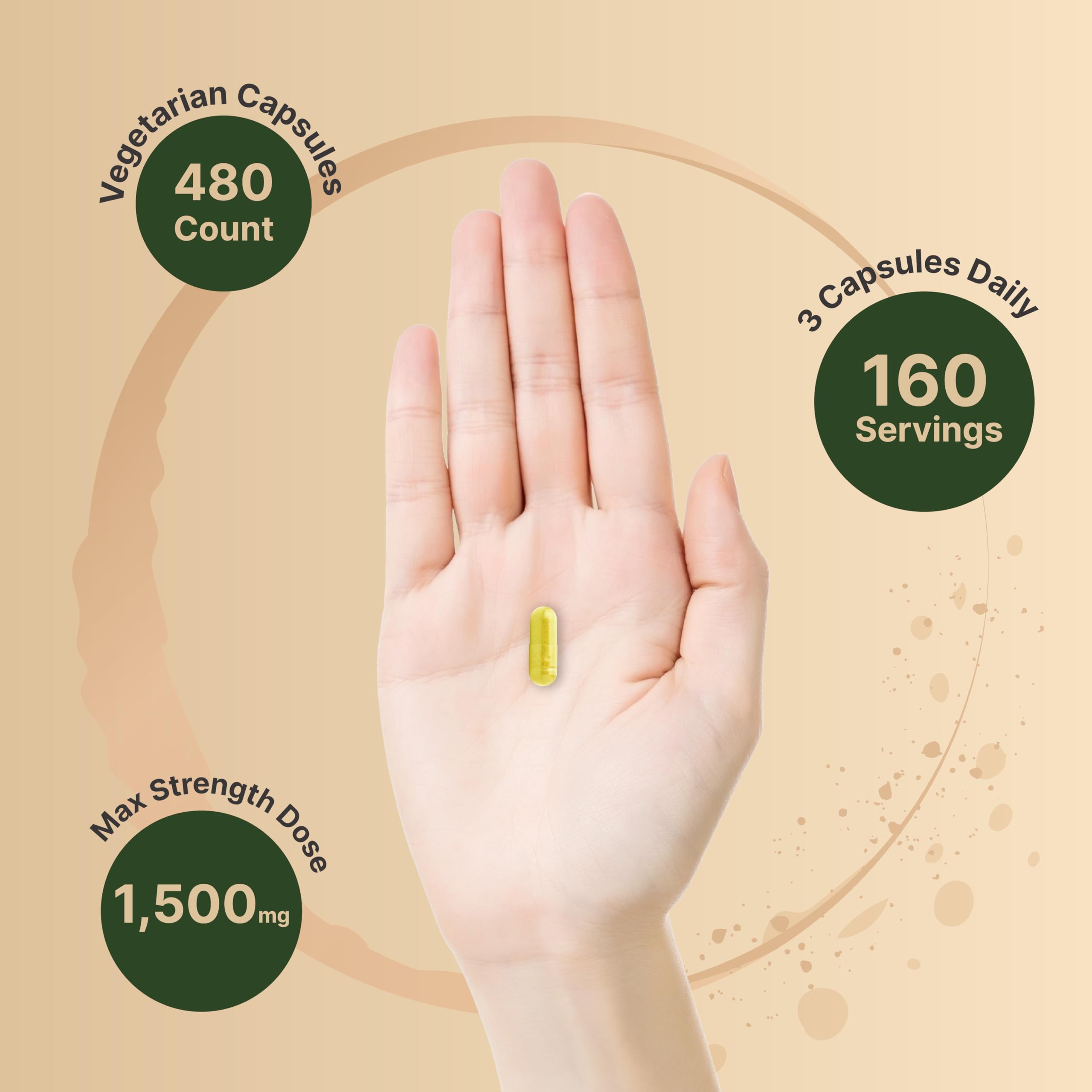 NatureBell cápsula en mano para comparar tamaño y facilidad de ingestión