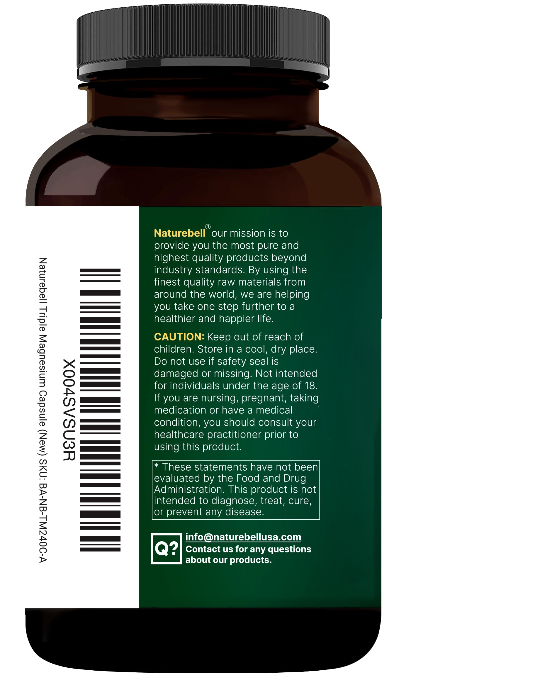 NatureBell certificados y embalaje que subrayan pruebas de calidad externas