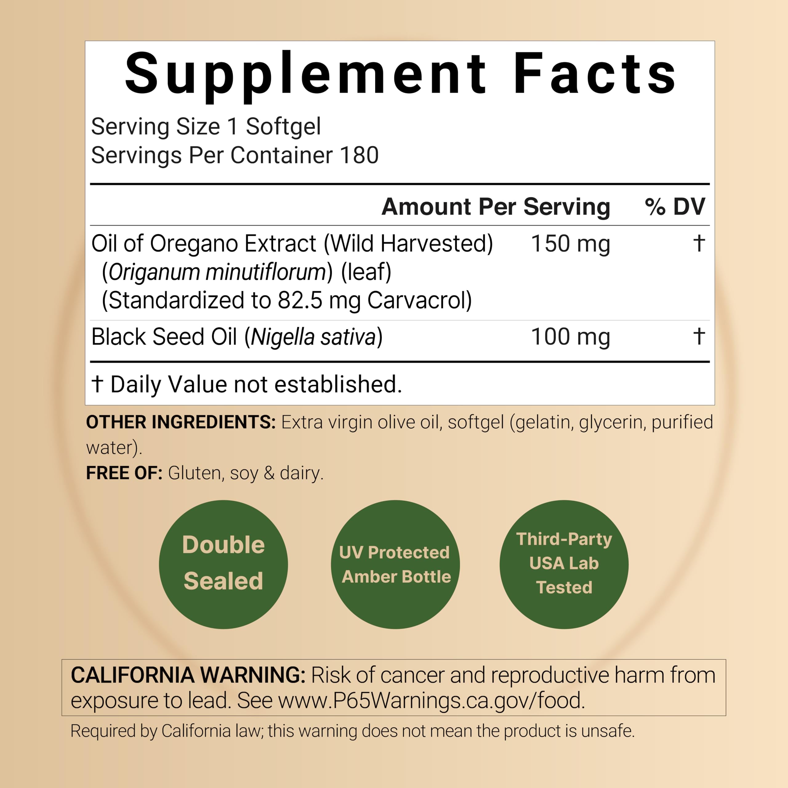 NatureBell etiqueta detallada mostrando ingredientes y concentraciones
