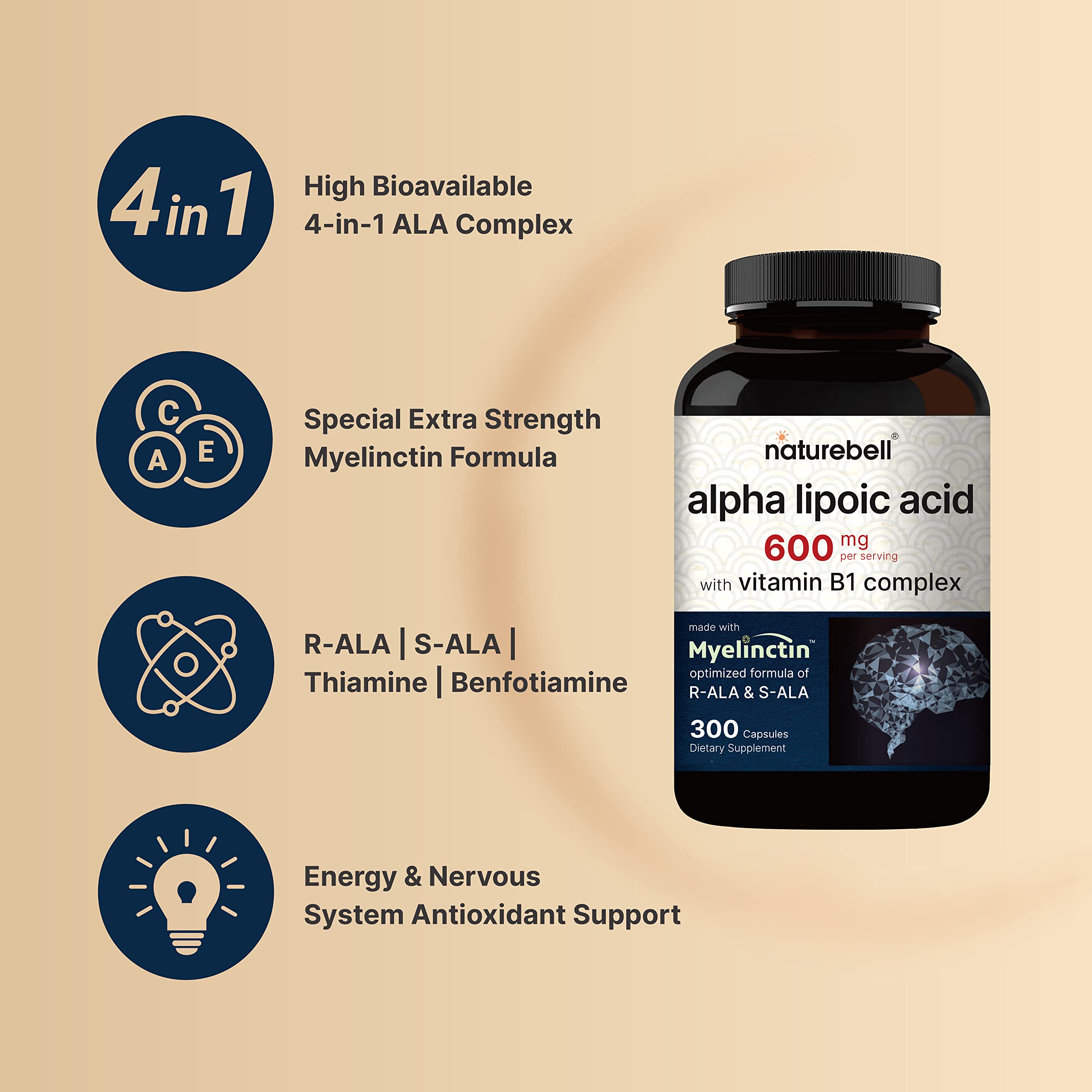 NatureBell etiqueta de ingredientes con información de Myelinctin