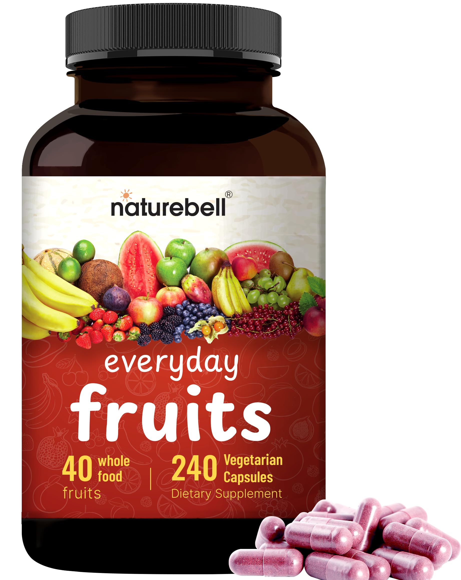 NatureBell etiqueta con lista de 40 frutas y verduras para transparencia