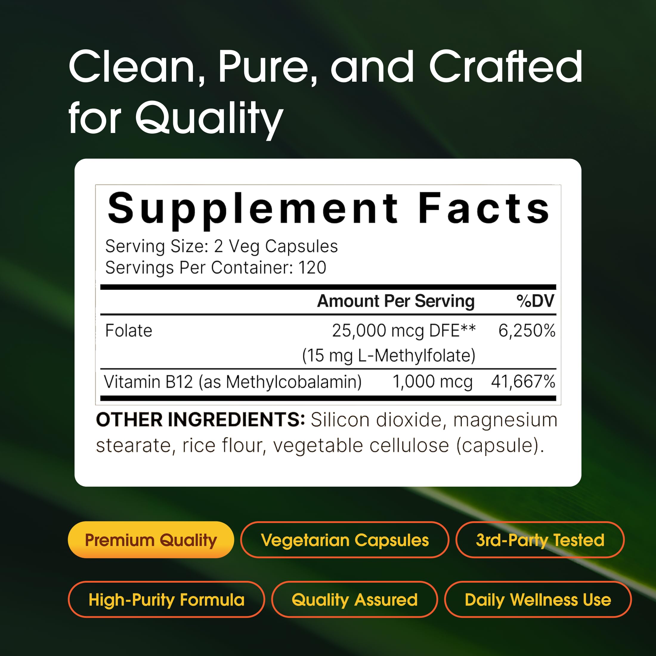 NatureBell etiqueta nutricional ampliada mostrando dosis y pureza