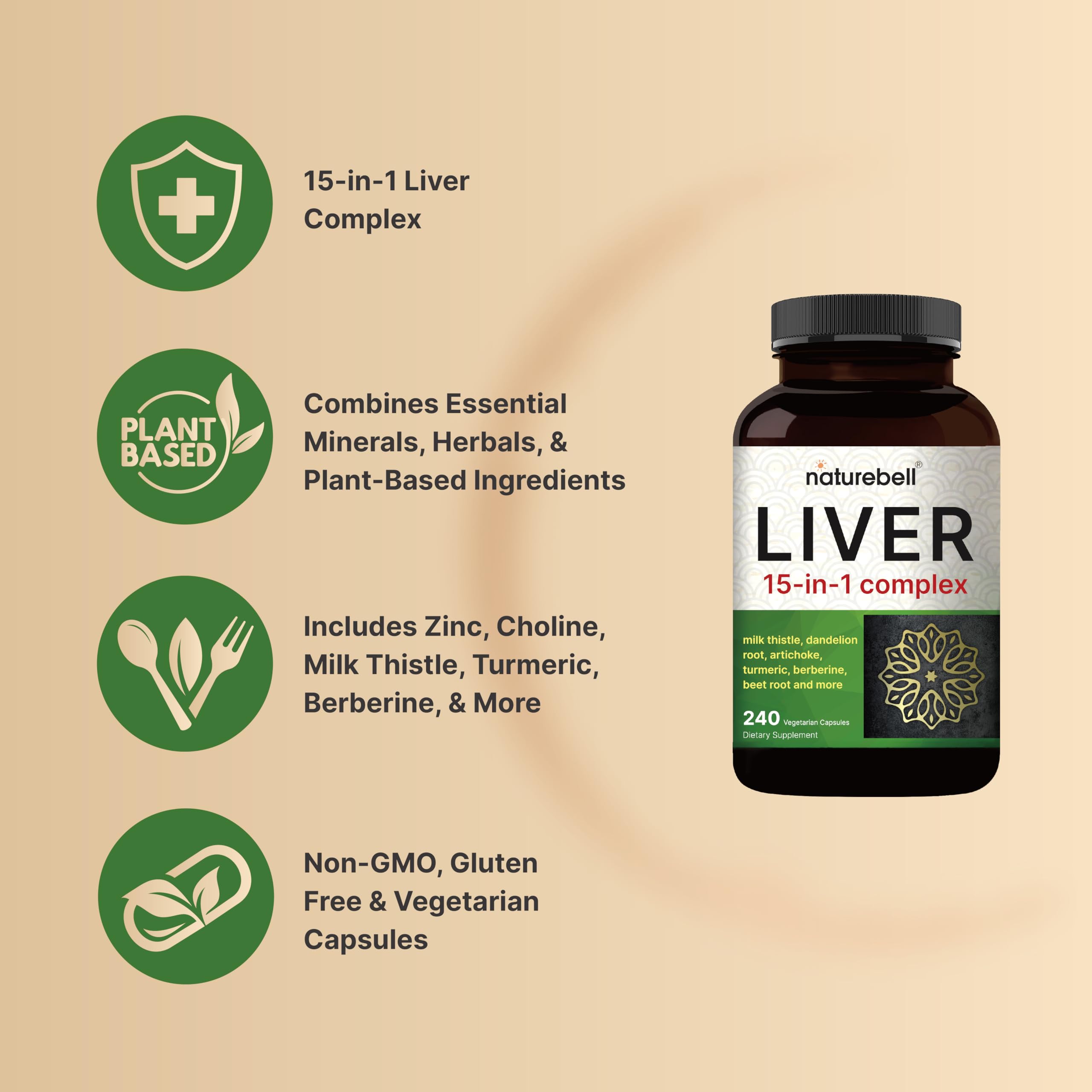 NatureBell etiqueta nutricional en primer plano, información de ingredientes visible